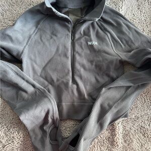 Whitefox Gray crop- Zip Pullover